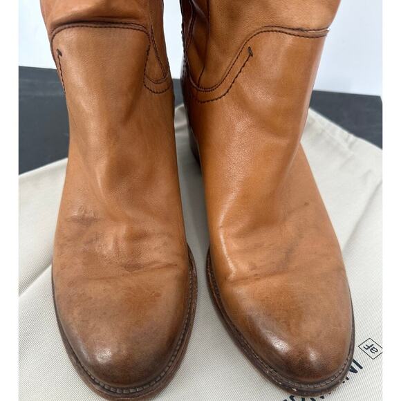 Alberto Fermani Boots Tall Cognac Tan Soft Supple Riding Leather Boots - Picture 5 of 11